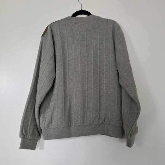 Vintage Wool Argyle Cardigan Sweater Mens M Beige Equestrian Preppy Coat Lined - Picture 5 of 10